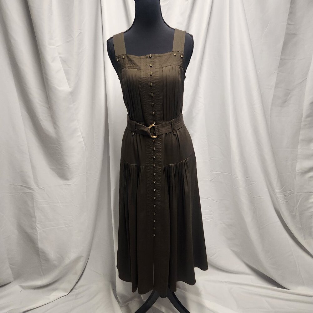 White House Black Market Olive Green Midi Dress – Size 2